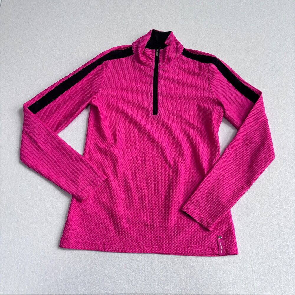 Ralph Lauren Active Pullover Shirt Womens S Hot Pink Long Sleeve Stretch 1/4 Zip
